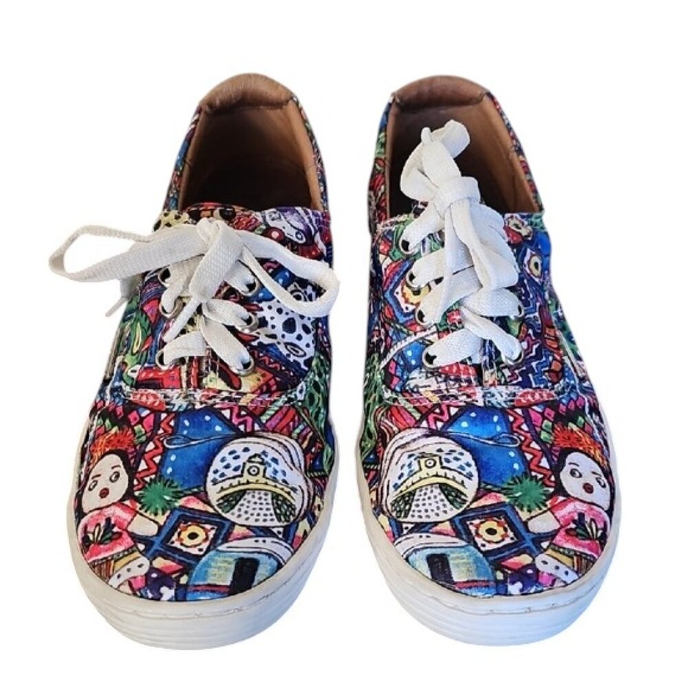 Paula Cuevas artsy colorful sneakers Size 38 printed lace up shoes sneakers - Picture 5 of 16